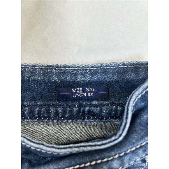 Vigoss Womens Blue Denim The Chelse Bootcut Jeans Mid Rise Size 3/4 x 32 Charity - Picture 7 of 15